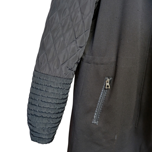 Vince Camuto Hooded Black Quilted Sleeve Jacket Size XL - Picture 4 of 9